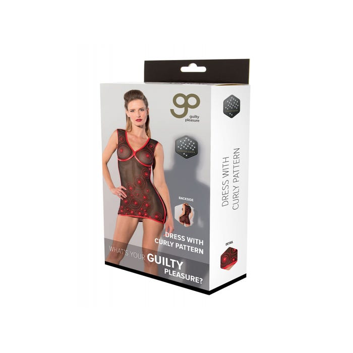 Robe Transparente Volutes Datex Noire & Rouge