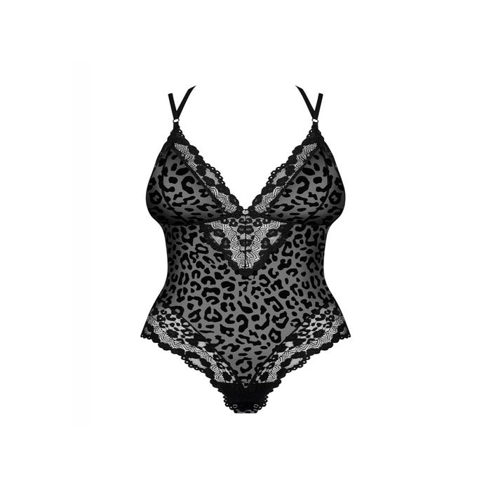 Body Giully Motif Léopard Noir