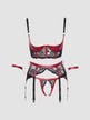 Ensemble 3 Pièces Effet Cuir & Dentelle