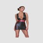Robe Effet Cuir Mat Noire & Rouge