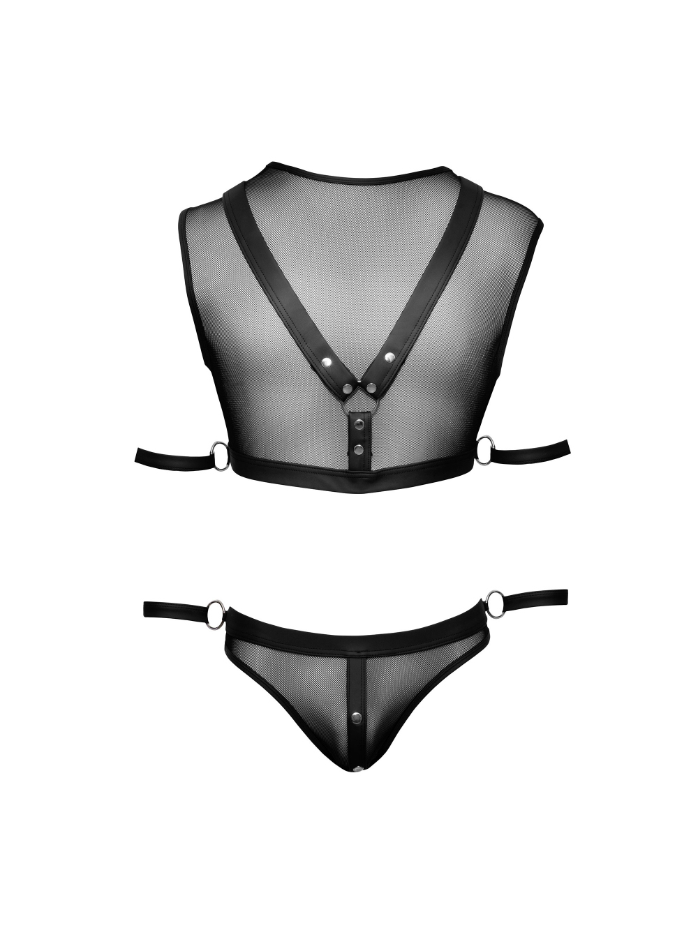 Ensemble 2 Pièces Résille & Harnais Noir main product photo