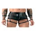 Boxer Transparent Harnais & Menottes Noir