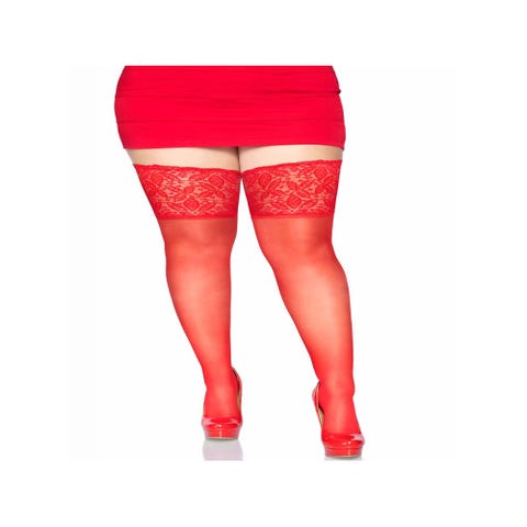 Bas Autofixants 9750Q Extra-Fins Dentelle Rouges GT
