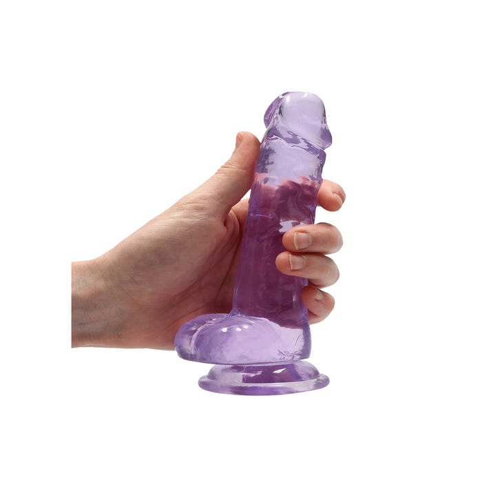 Gode avec Testicules Crystal Clear 17,8 cm