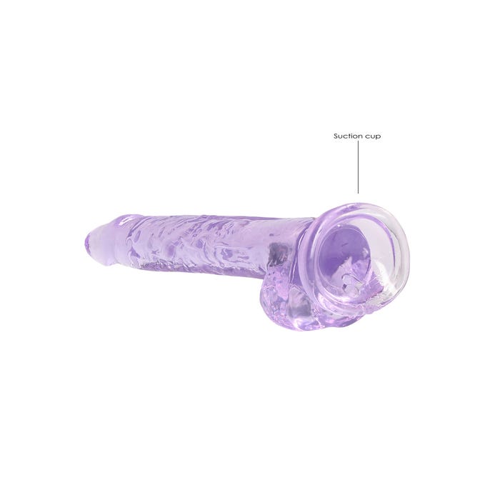 Gode avec Testicules Crystal Clear 17,8 cm