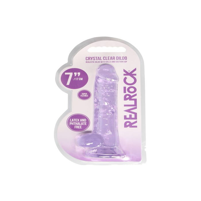 Gode avec Testicules Crystal Clear 17,8 cm
