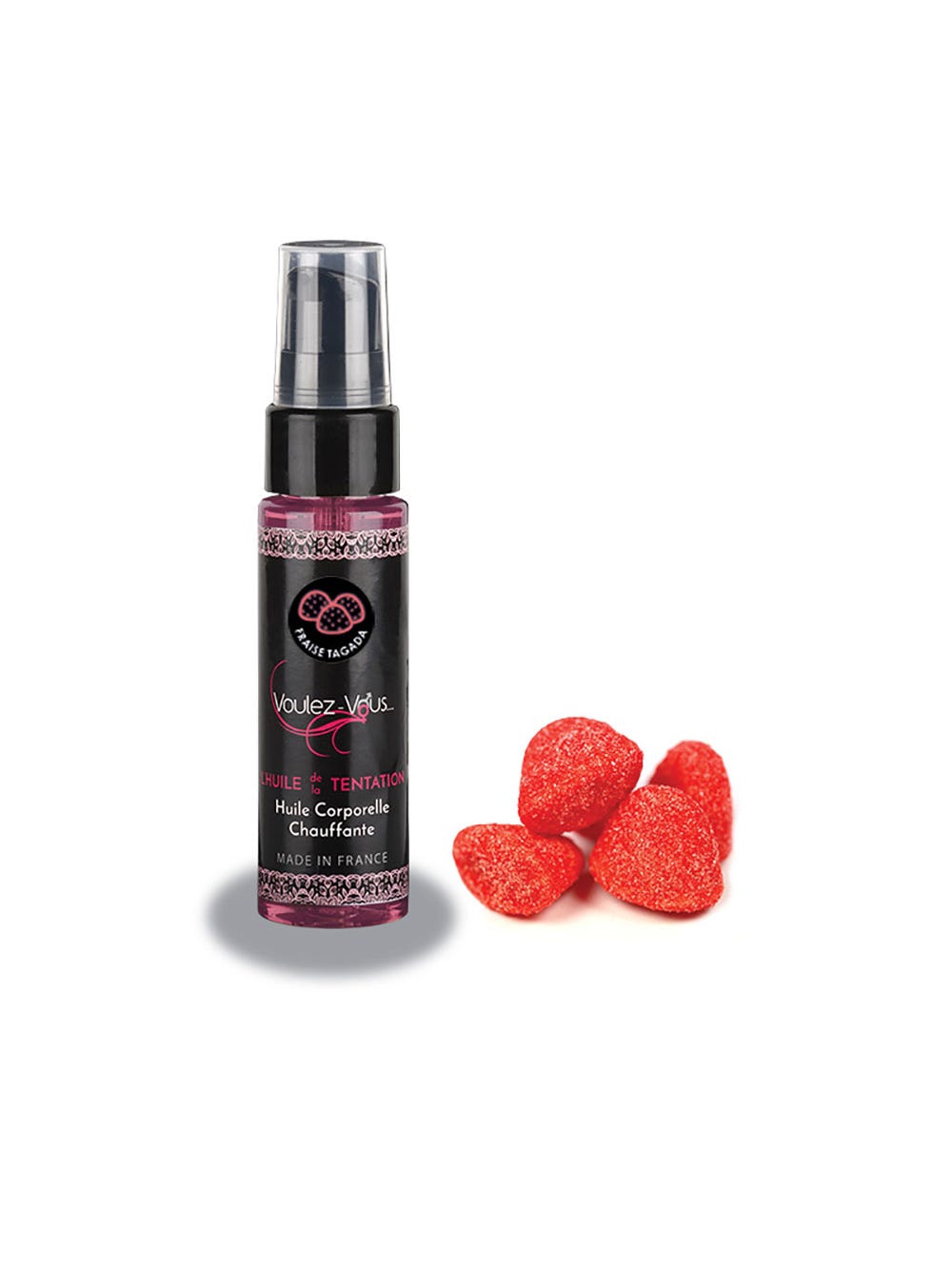 Huile de massage chauffante L'Huile de la Tentation tagada 35 ml main product photo