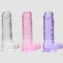 Gode avec Testicules Crystal Clear 22,9 cm
