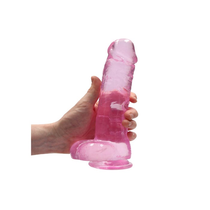 Gode avec Testicules Crystal Clear 22,9 cm
