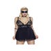 Nuisette Babydoll Dentelle, Sangles & Menottes Noire GT