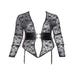 Body Ouvert Dentelle, Simili Cuir & Menottes Noir GT