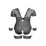 Body Ouvert, Jarretières & Menottes Dentelle Noir
