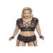 Ensemble 2 Pièces Dentelle, Lanières & Menottes Noir GT