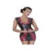 Robe Rayures Effet Cuir Mat Rouge & Noire