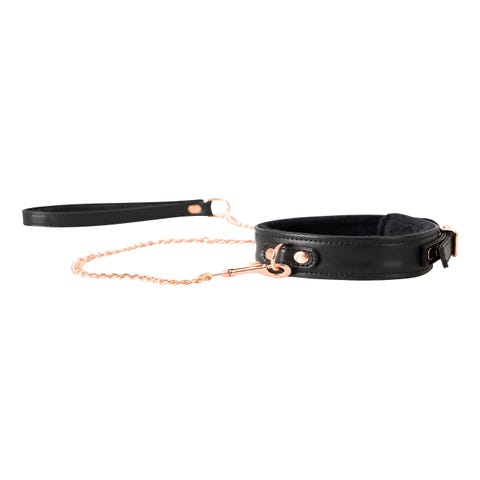 Collier & Laisse Rose Gold Similicuir