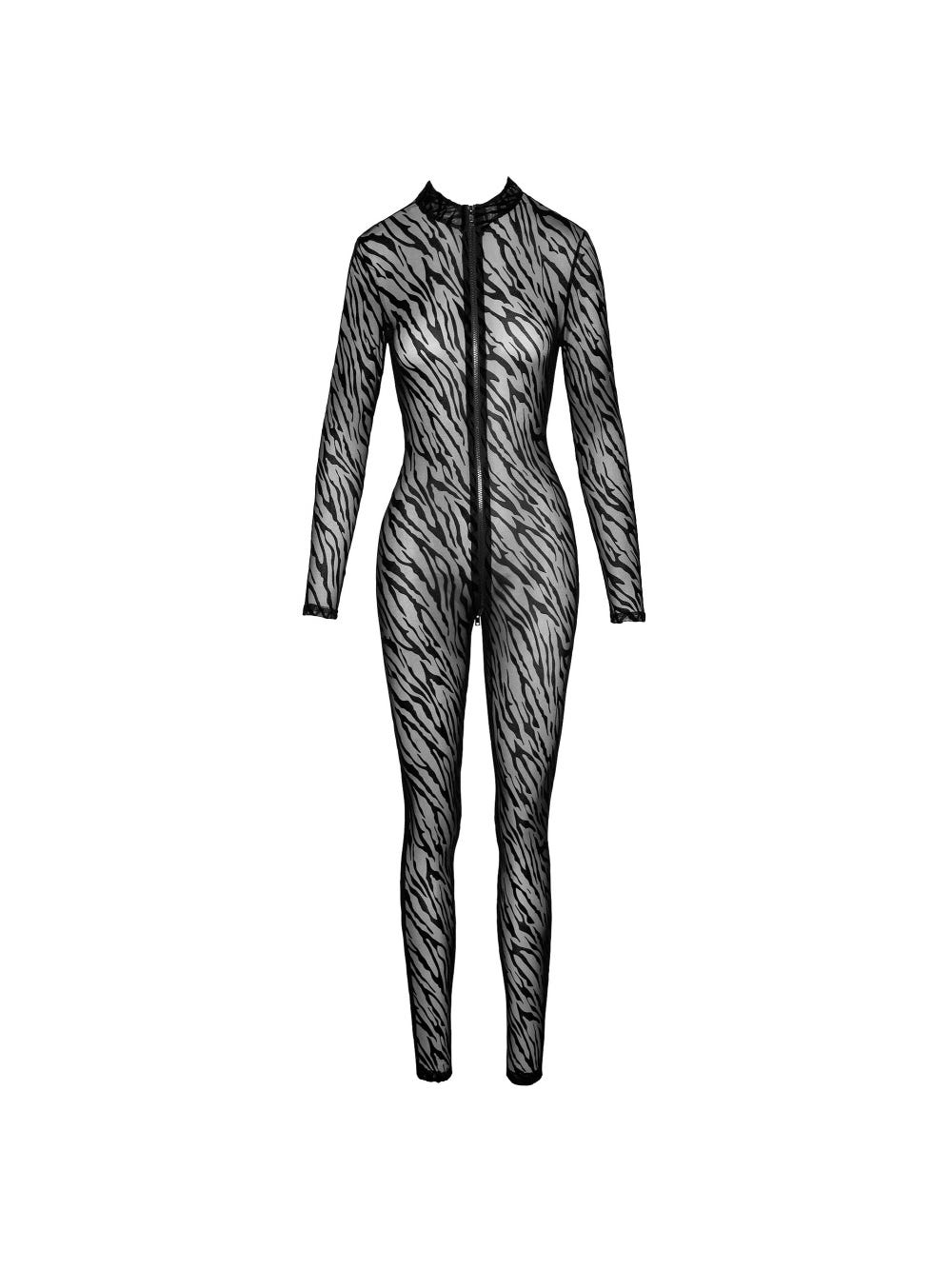 Combinaison Transparente Motif Tigre Noire main product photo