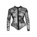 Body Transparent Motif Floral Noir