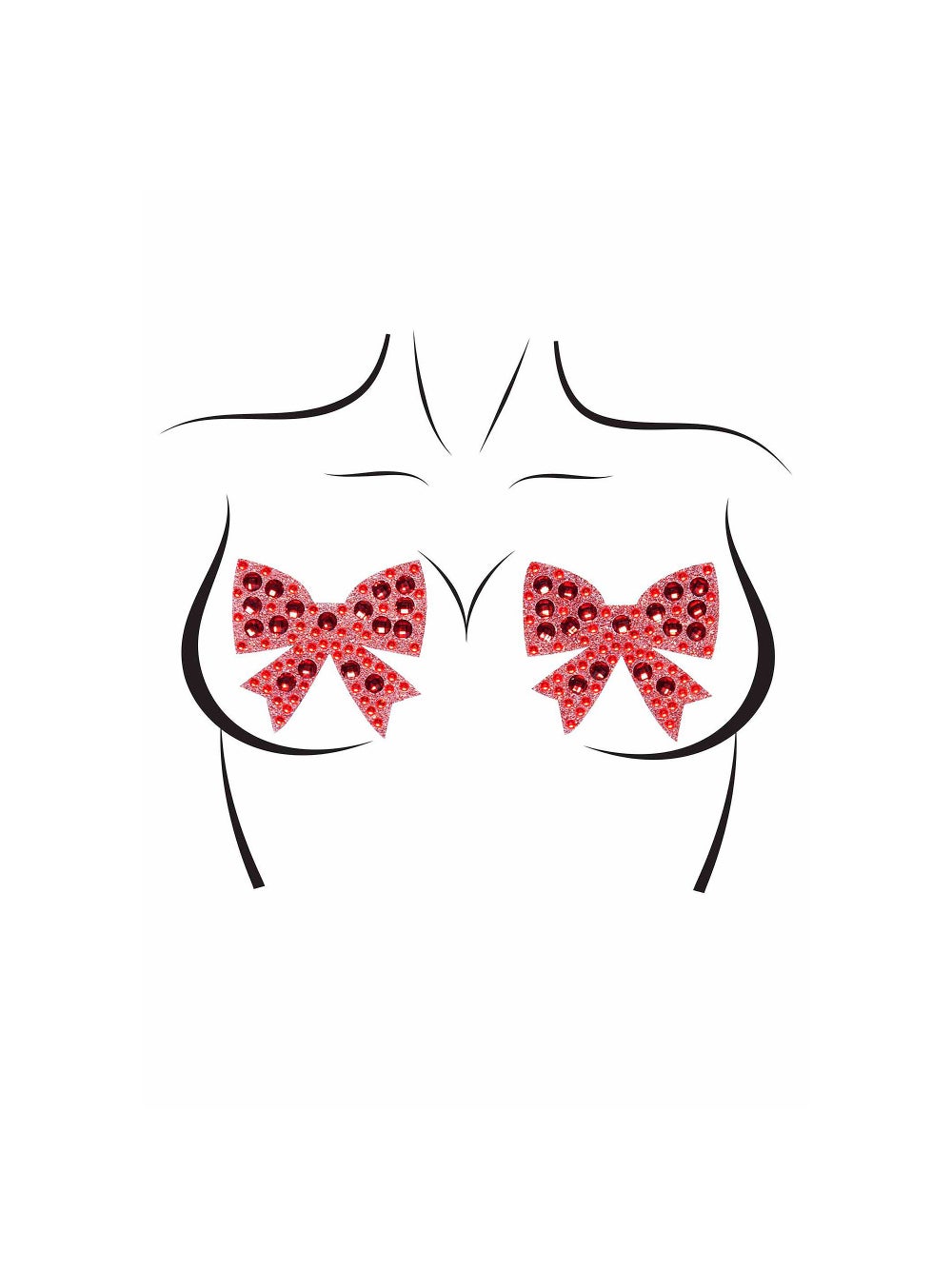 Cache-Tétons Strass Rhinestone Bow