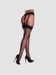 Collant Porte-Jarretelles Dentelle & Résille Fine Noir