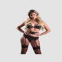Ensemble 4 Pièces Dentelle & Lanières Noir