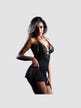 Nuisette Babydoll Dentelle Coeur Noire