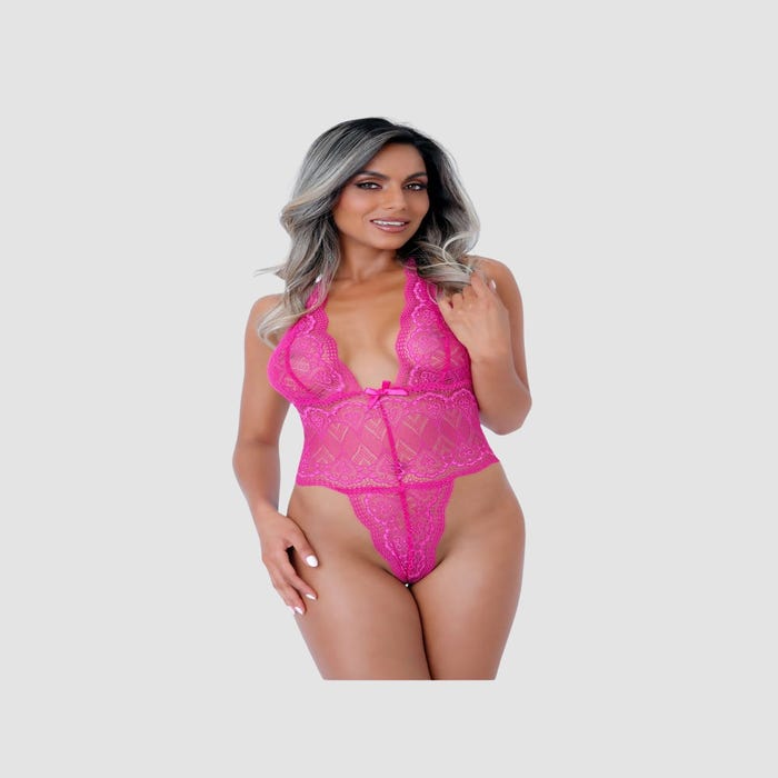 Body Dentelle Coeur Rose