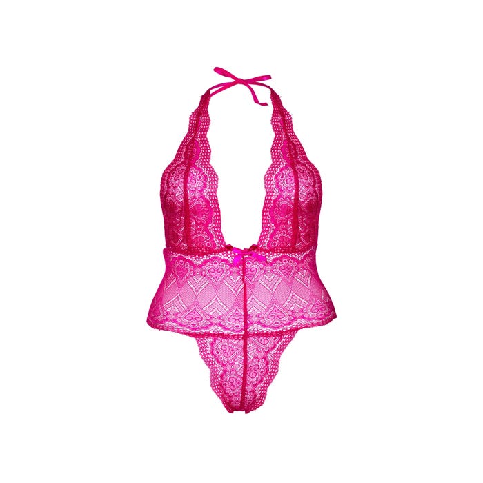 Body Dentelle Coeur Rose