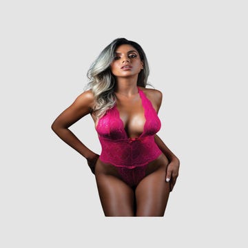 Body Dentelle Coeur Rose