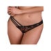 String Asymétrique Broderie Florale Noir