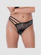 String Asymétrique Dentelle Florale Noir & Argent