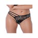 String Asymétrique Dentelle Florale Noir & Argent