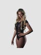 Body Ouvert Dentelle Coeur & Strass Noir