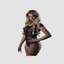 Body Ouvert Dentelle Coeur & Strass Noir