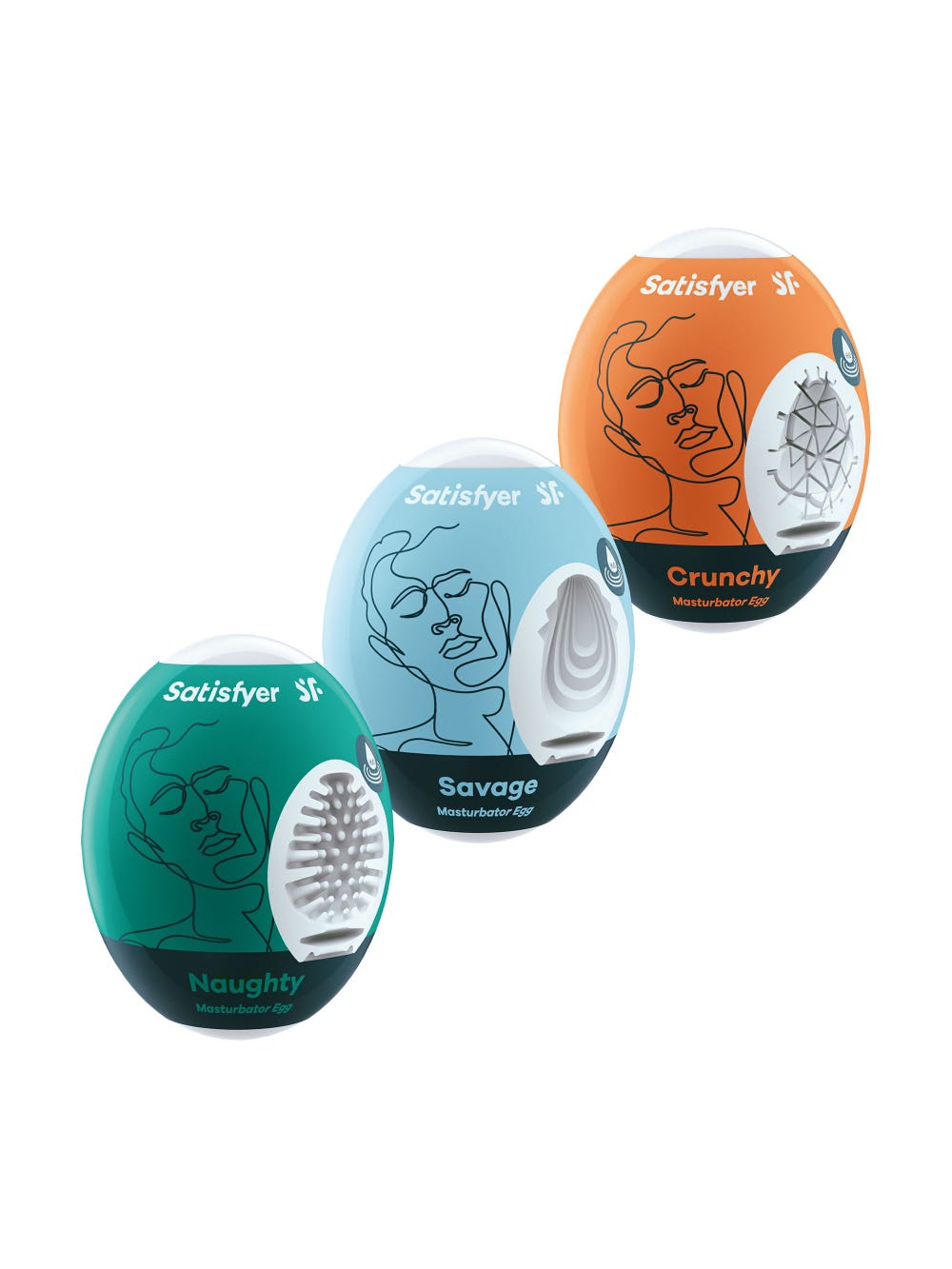 Masturbateur Satisfyer Eggcited Naughty/Savage/Crunchy Pack de 3 main product photo