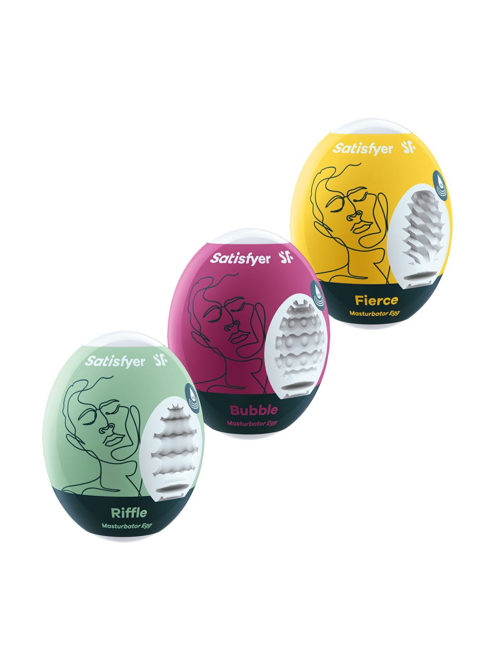 Masturbateur Satisfyer Eggcited Riffle/Bubble/Fierce Pack de 3 main product photo