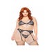 Ensemble 3 Pièces 81627X Dentelle & Strass Noir GT