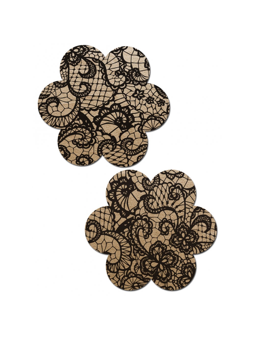 Cache-Tétons Fleur Dentelle Noire