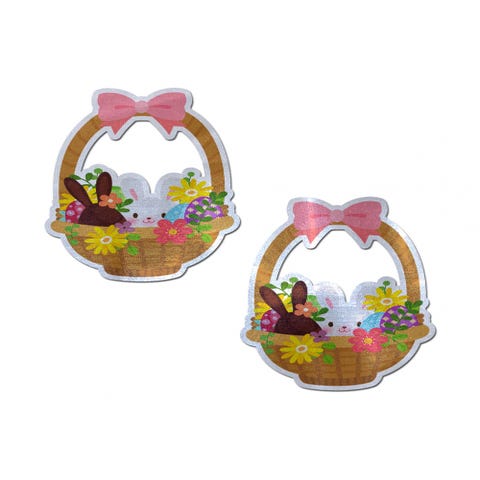 Cache-Tétons Panier Oeufs & Lapins Pâques 