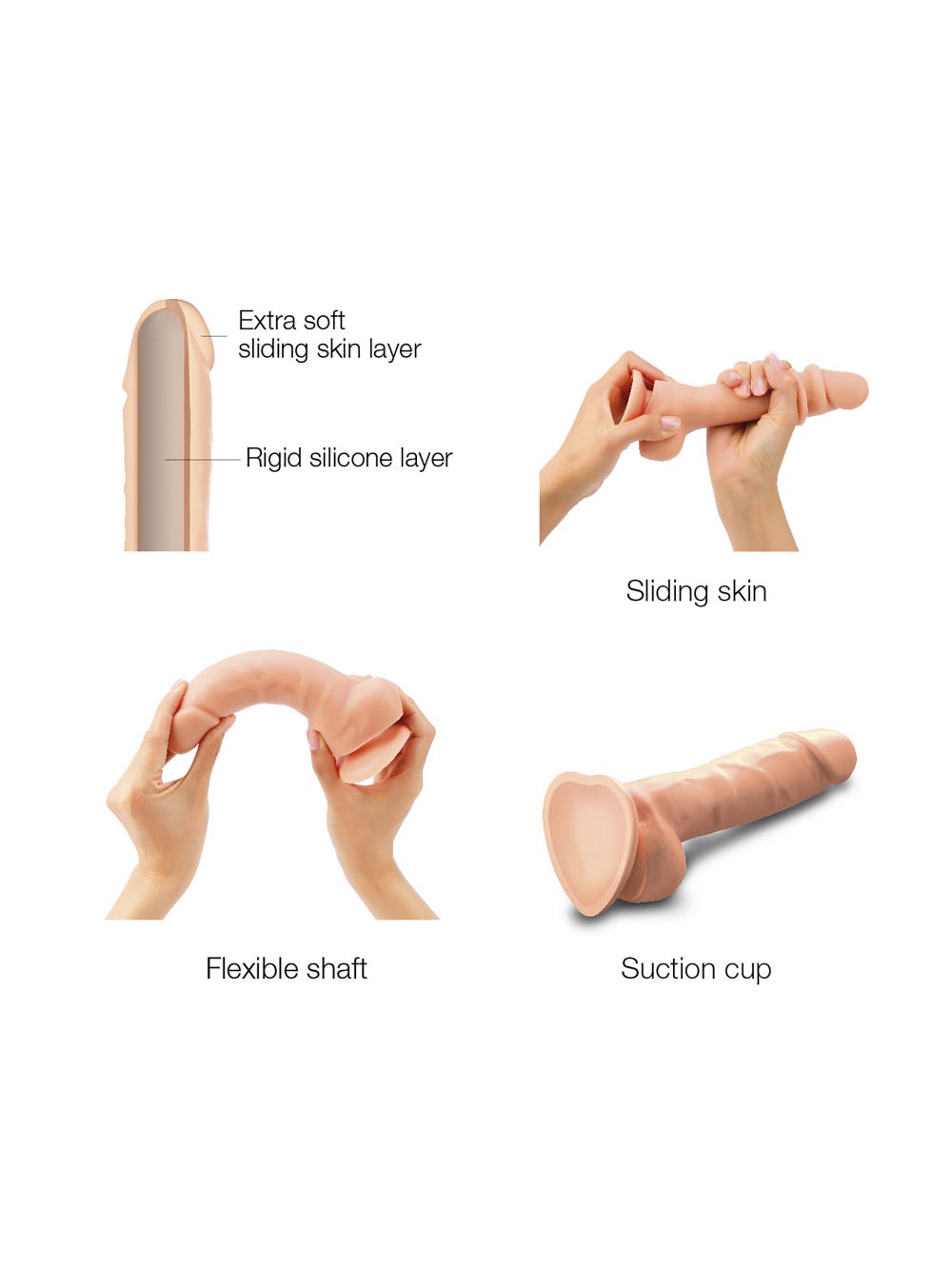 Gode Ventouse Réaliste Strap-on-Me Sliding Skin XL