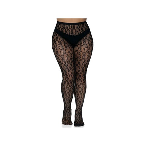 Collant Résille 9716 Motif Léopard Noir