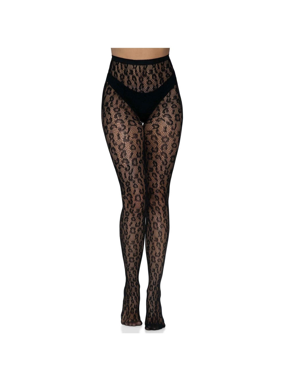 Collant Résille 9716 Motif Léopard Noir main product photo