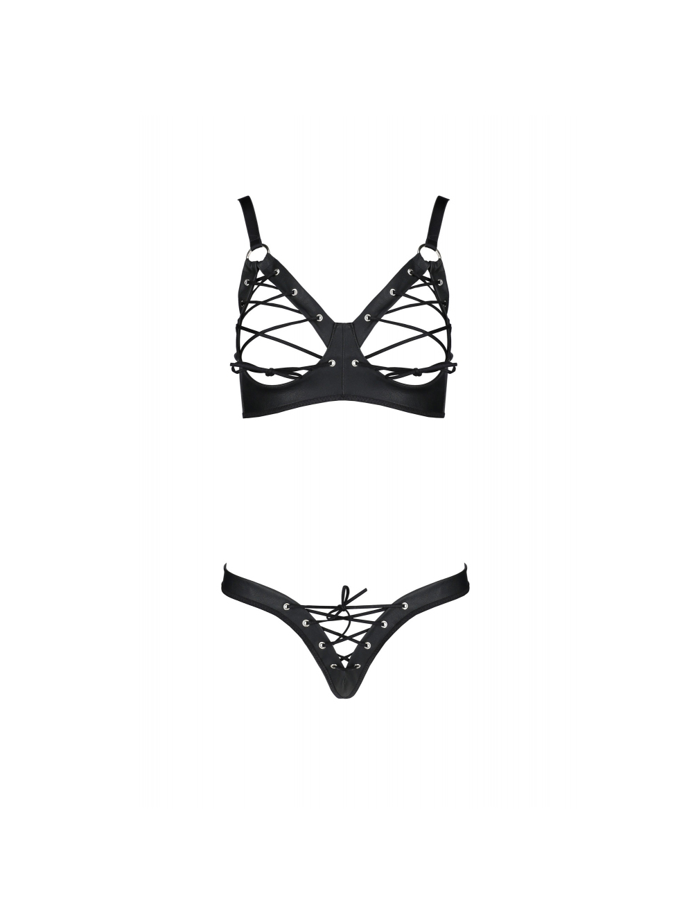 Ensemble 2 Pièces Ouvert Celine Leather Collection Noir