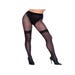 Collant Ouvert Effet Maille & Résille Noir