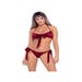 Maillot de Bain 2 Pièces Noeuds Bordeaux