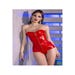 Corset Simili Cuir CR4491 Rouge