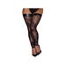 Bas Autofixants Wetlook & Motif Floral Noirs
