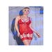 Guêpière CR4415 Dentelle Rouge