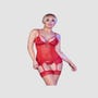 Guêpière CR4415 Dentelle Rouge