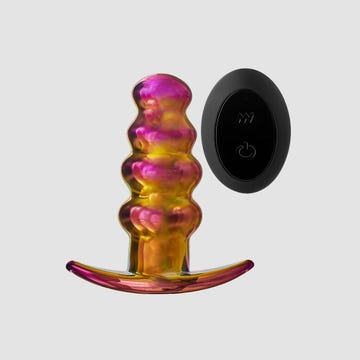 Plug Anal en Verre Vibrant Télécommandé Beaded Glamour Glass