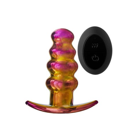 Plug Anal en Verre Vibrant Télécommandé Beaded Glamour Glass